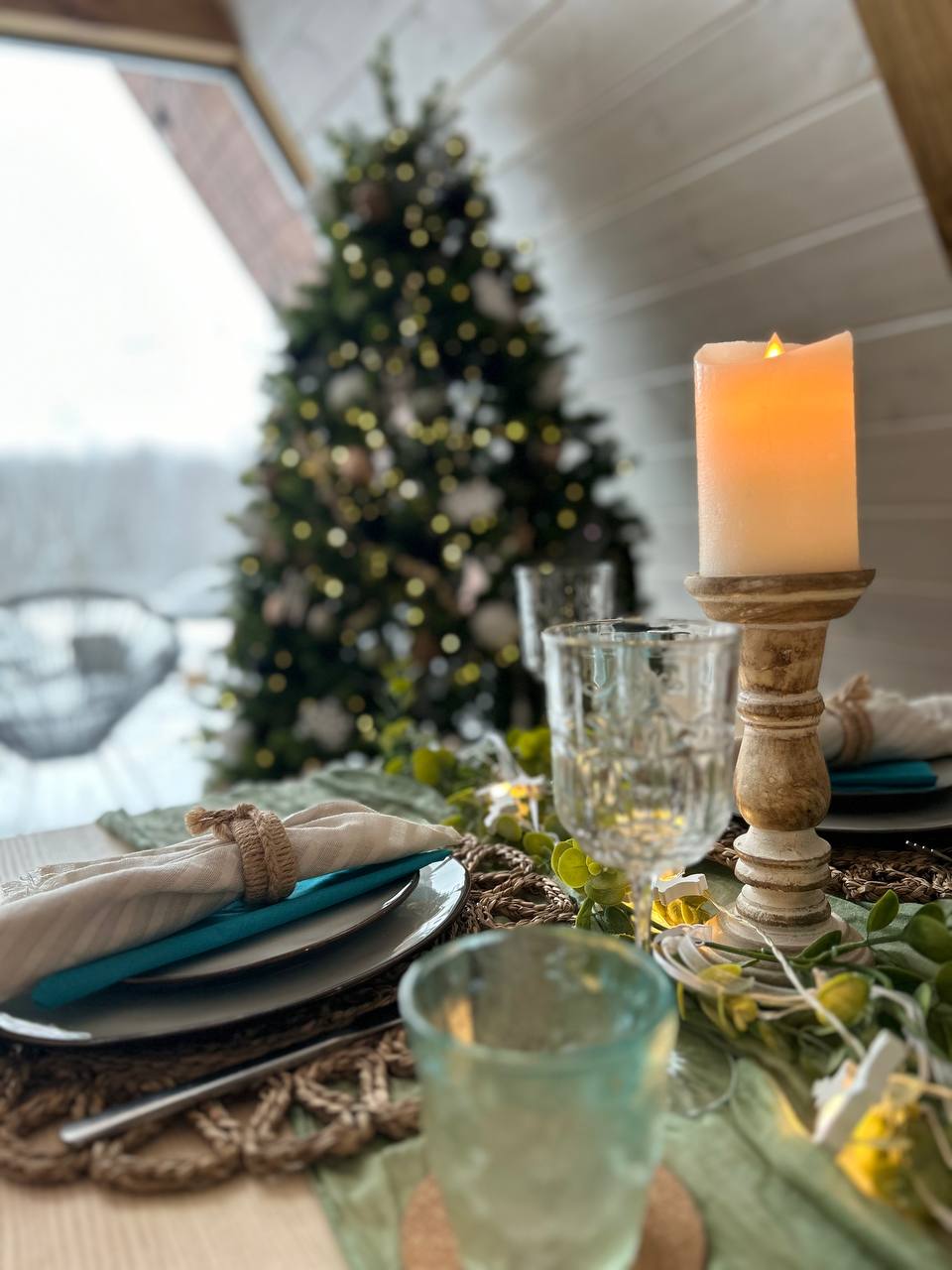 Атмосферный вечер в A-frame домике с прекрасным видом